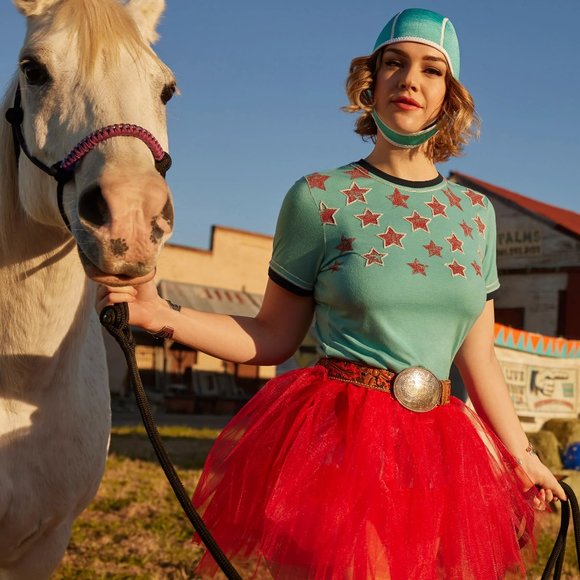 Double D Ranch Star Spangled Freedom Top T Shirt Graphic Western Bohemian Boho - Picture 2 of 9